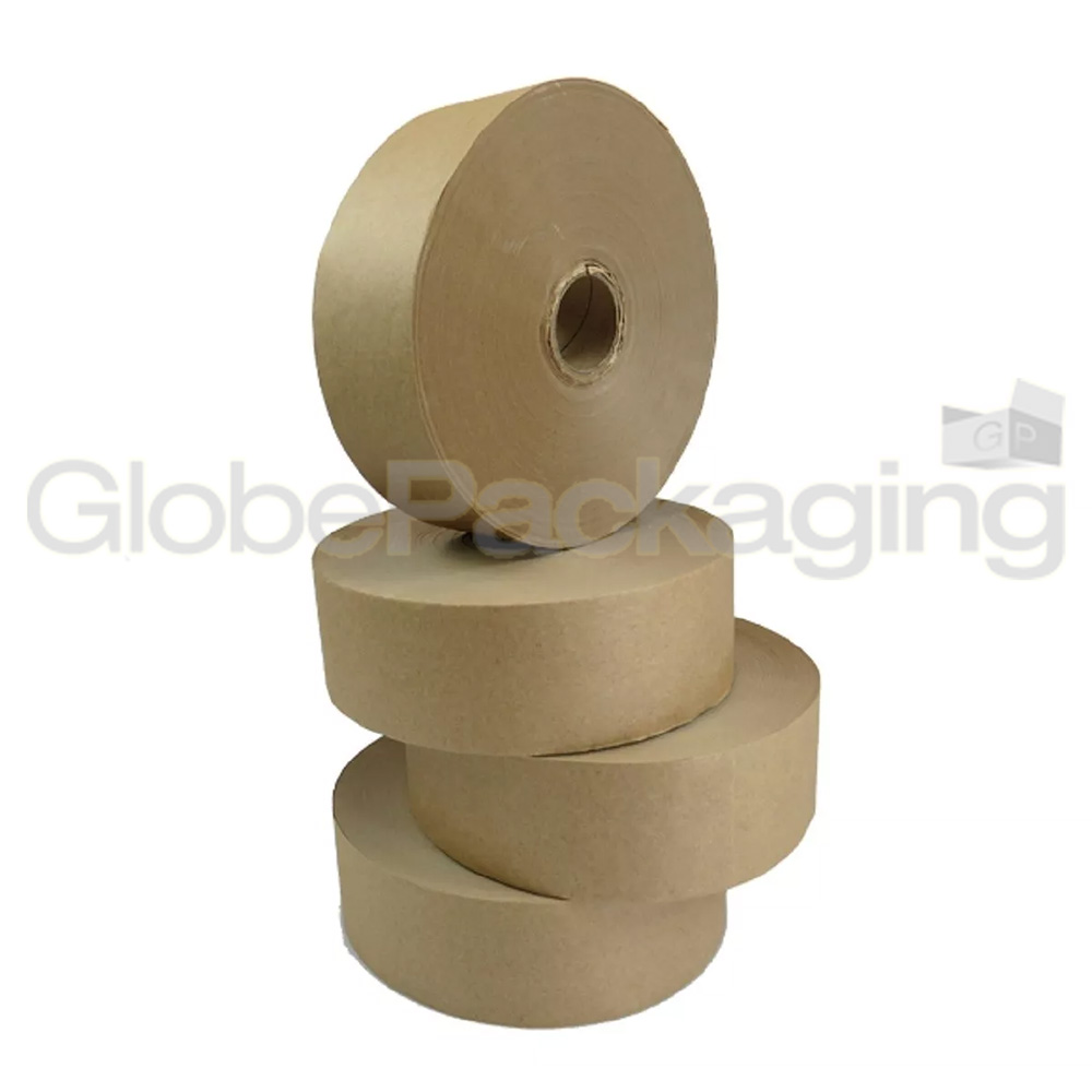 6 x ROLLS OF PLAIN STRONG GUMMED PAPER WATER ACTIVATED TAPE 48mm x 200M, 60GSM